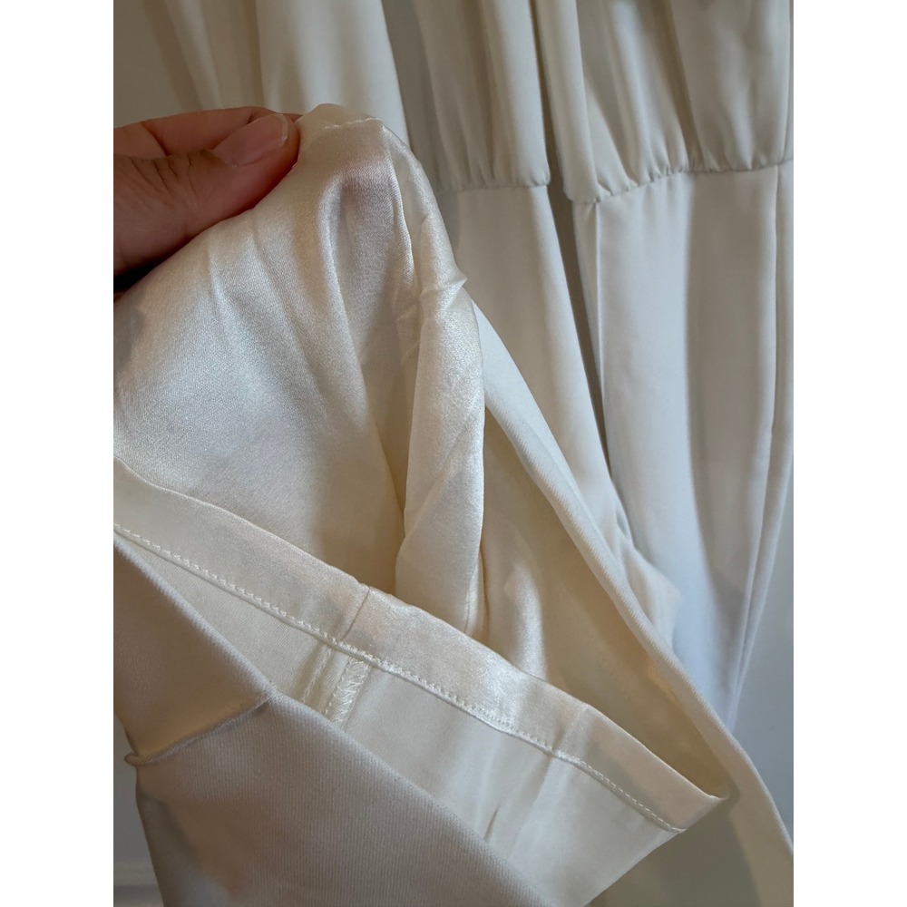 St. John Bianco White Twisted Halter Jumpsuit Size 12 NWT Engagement Bridal - Picture 4 of 14